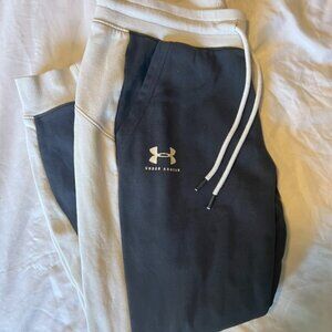 💥 UNDER ARMOUR FLEECE LINED JOGGERS BLACK/WHITE 💥